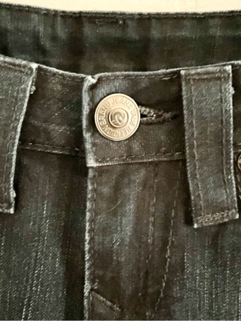 True Religion Y2K Becky Flare Jeans Low Rise Stretch USA Sz 28 - Picture 7 of 16